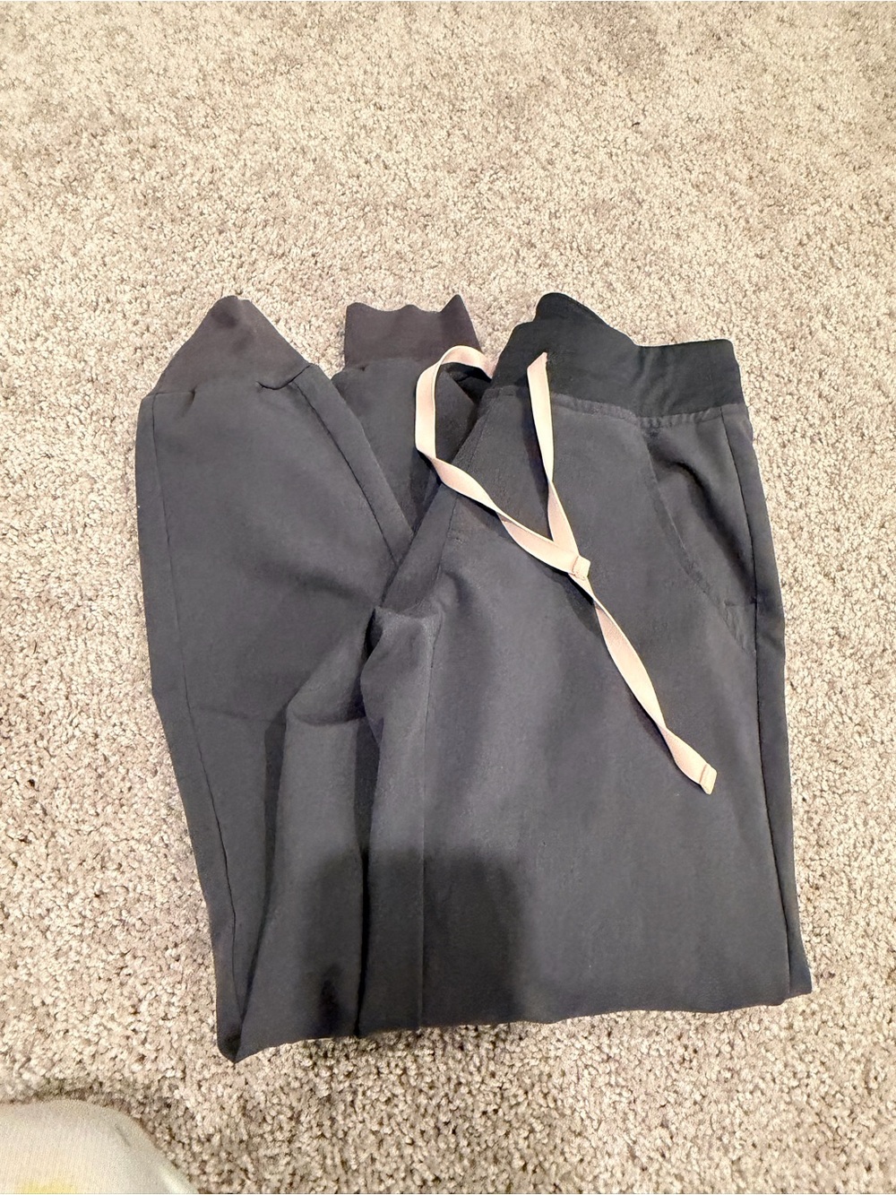 FIGS Grey Jogger Pants with pink Drawstring